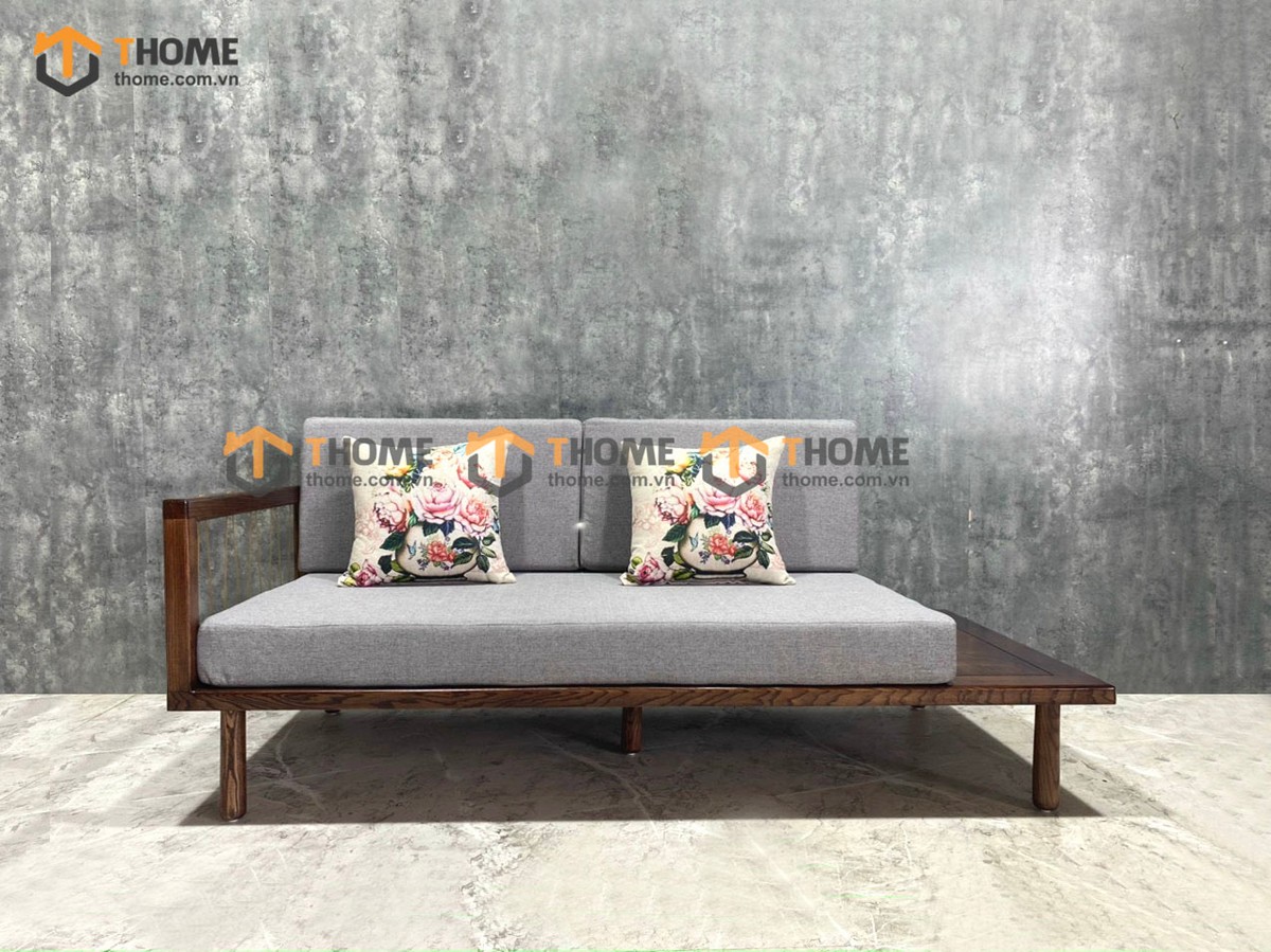 Sofa Harley Gỗ Sồi Tự Nhiên Màu Óc Chó 1.8m SFN-22SN