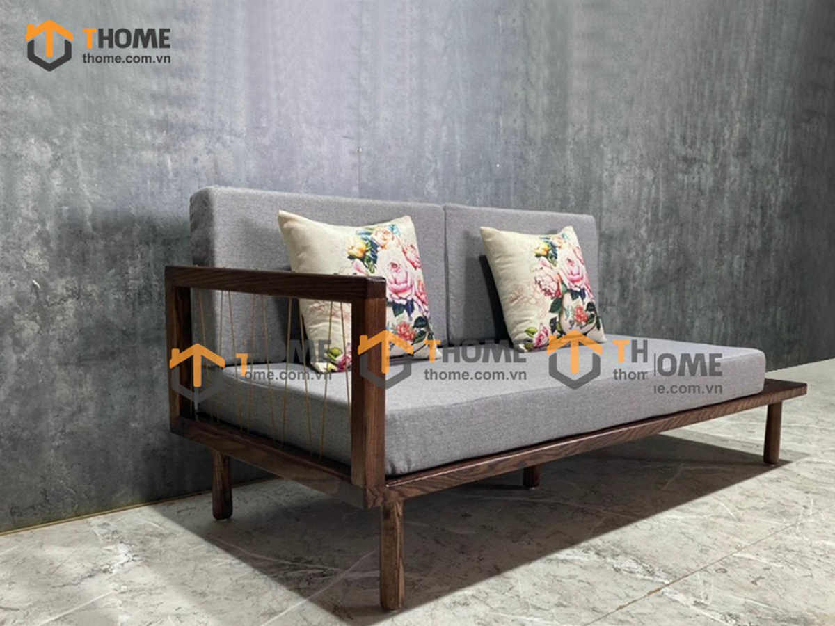 Sofa Harley Gỗ Sồi Tự Nhiên Màu Óc Chó 1.8m SFN-22SN