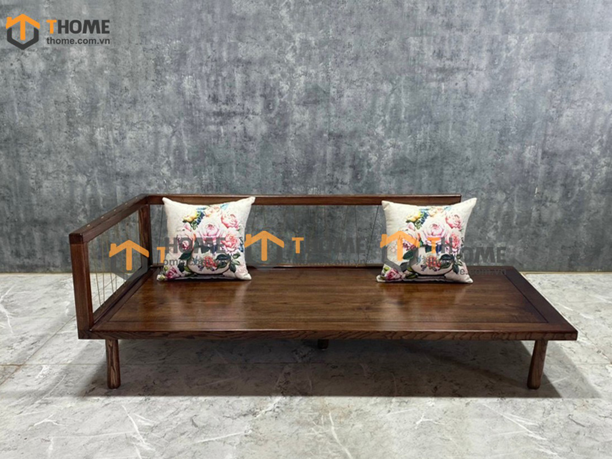 Sofa Harley Gỗ Sồi Tự Nhiên Màu Óc Chó 1.8m SFN-22SN