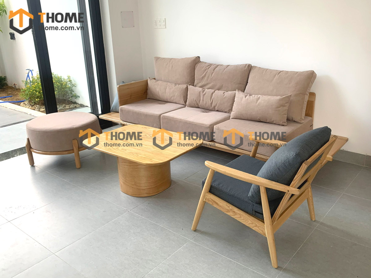 Sofa Hippy Gỗ Sồi Tự Nhiên Màu Tự Nhiên 1.8m SFN-21SN