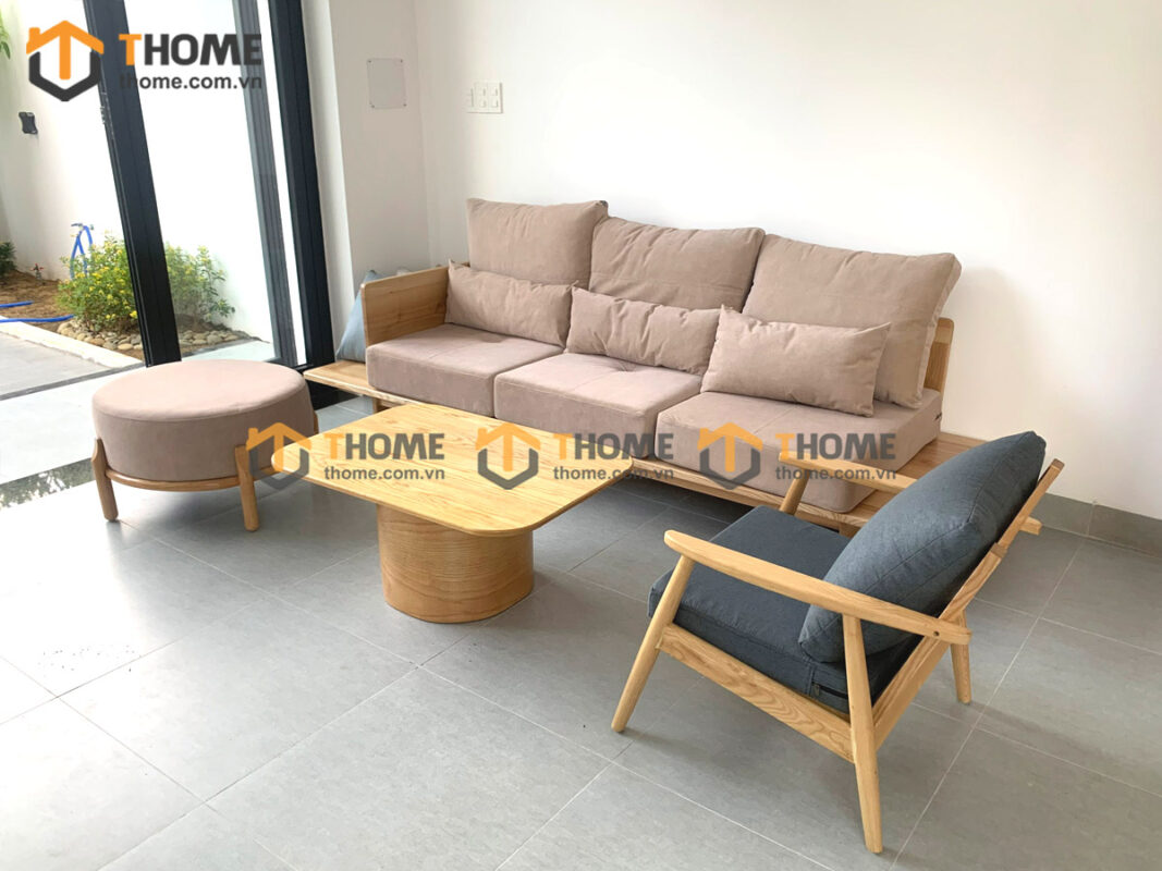Sofa Hippy Gỗ Sồi Tự Nhiên Màu Tự Nhiên 1.8m SFN-21SN
