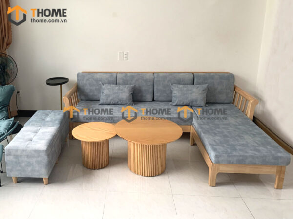 Sofa Góc Trái Jun Gỗ Sồi Tự Nhiên Màu Tự Nhiên 2.4m SFT-10SN