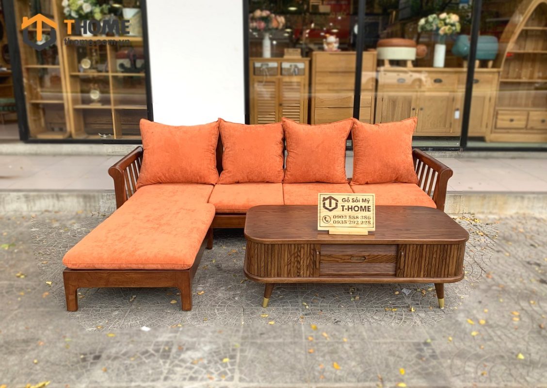 Sofa Jun góc trái màu óc chó 2.4m SFT-12SN