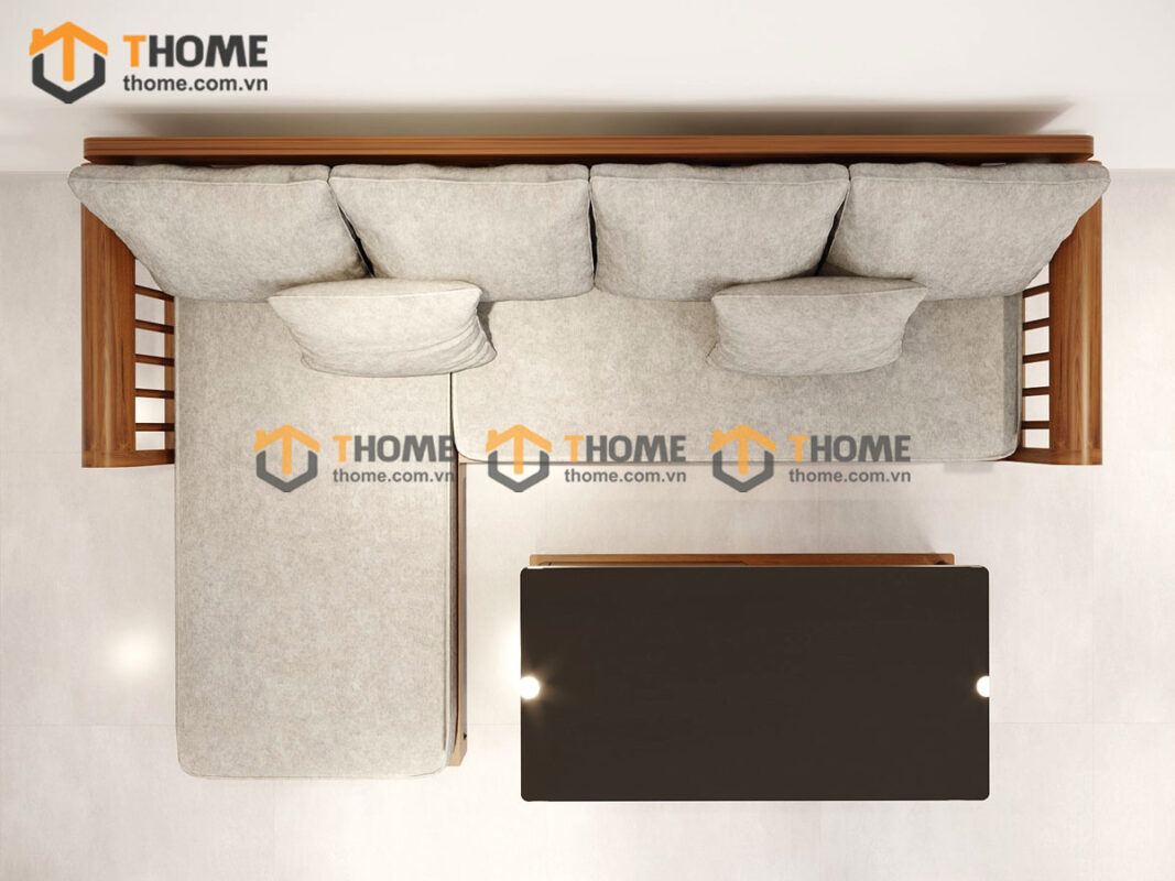Sofa Jun góc trái màu óc chó 2.4m SFT-12SN