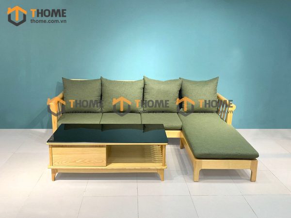 Sofa Jun màu tự nhiên góc phải 2.4m SFT-09SN