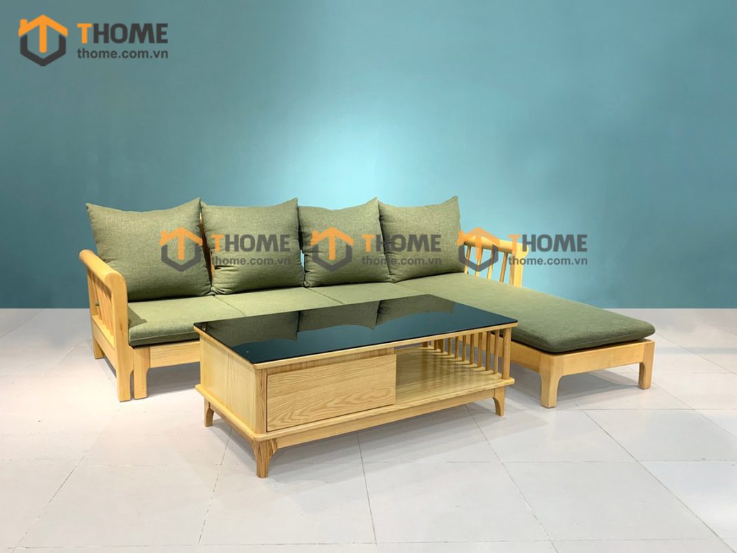 Sofa Jun màu tự nhiên góc phải 2.4m SFT-09SN