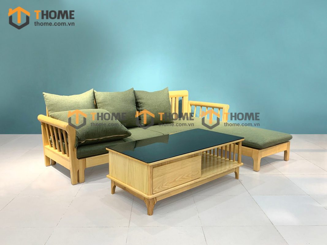 Sofa Jun màu tự nhiên góc phải 2.4m SFT-09SN
