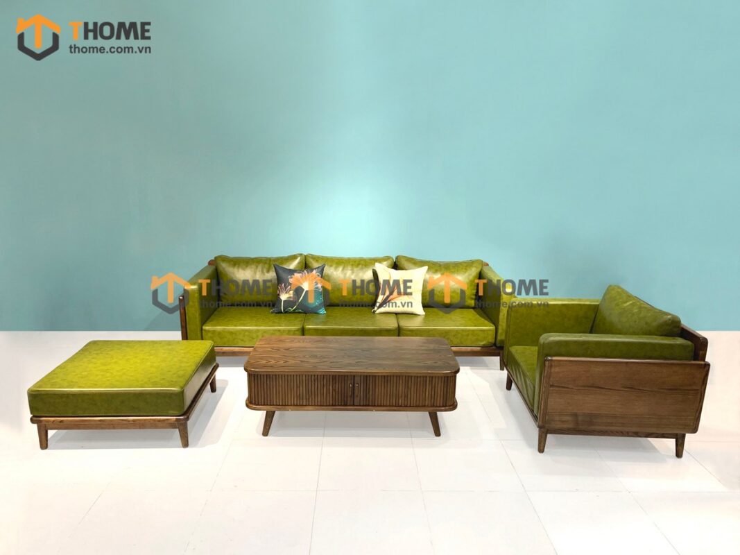 Sofa Kanta Gỗ Sồi Tự Nhiên Màu Óc Chó 2.4m SFT-21SN