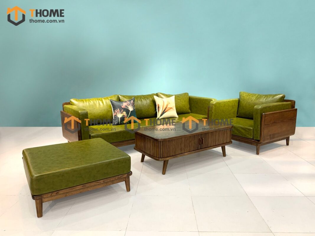 Sofa Kanta Gỗ Sồi Tự Nhiên Màu Óc Chó 2.4m SFT-21SN