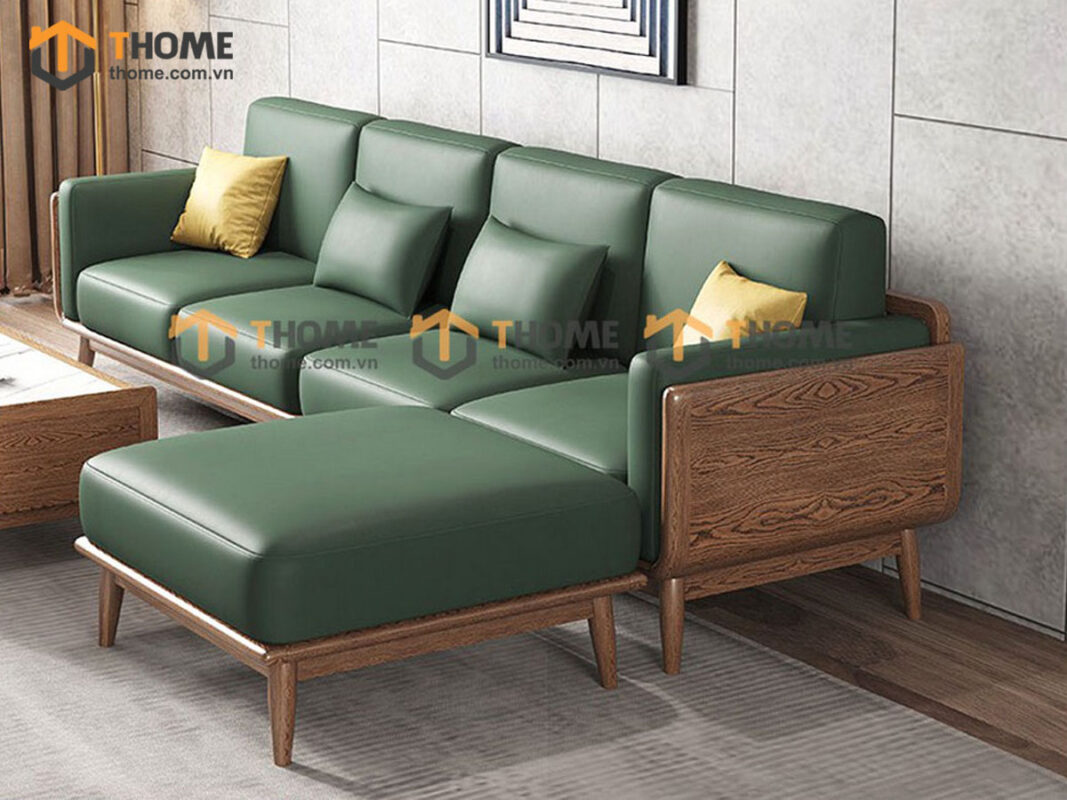 Sofa Kanta Gỗ Sồi Tự Nhiên Màu Óc Chó 2.4m SFT-21SN