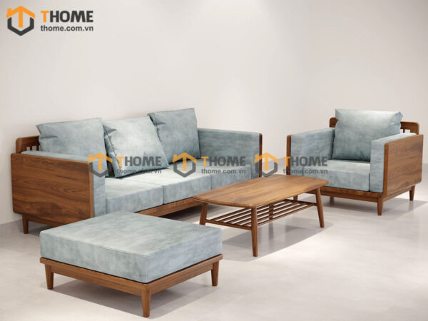 Sofa Kanta Gỗ Sồi Tự Nhiên Màu Óc Chó 2.4m SFT-21SN