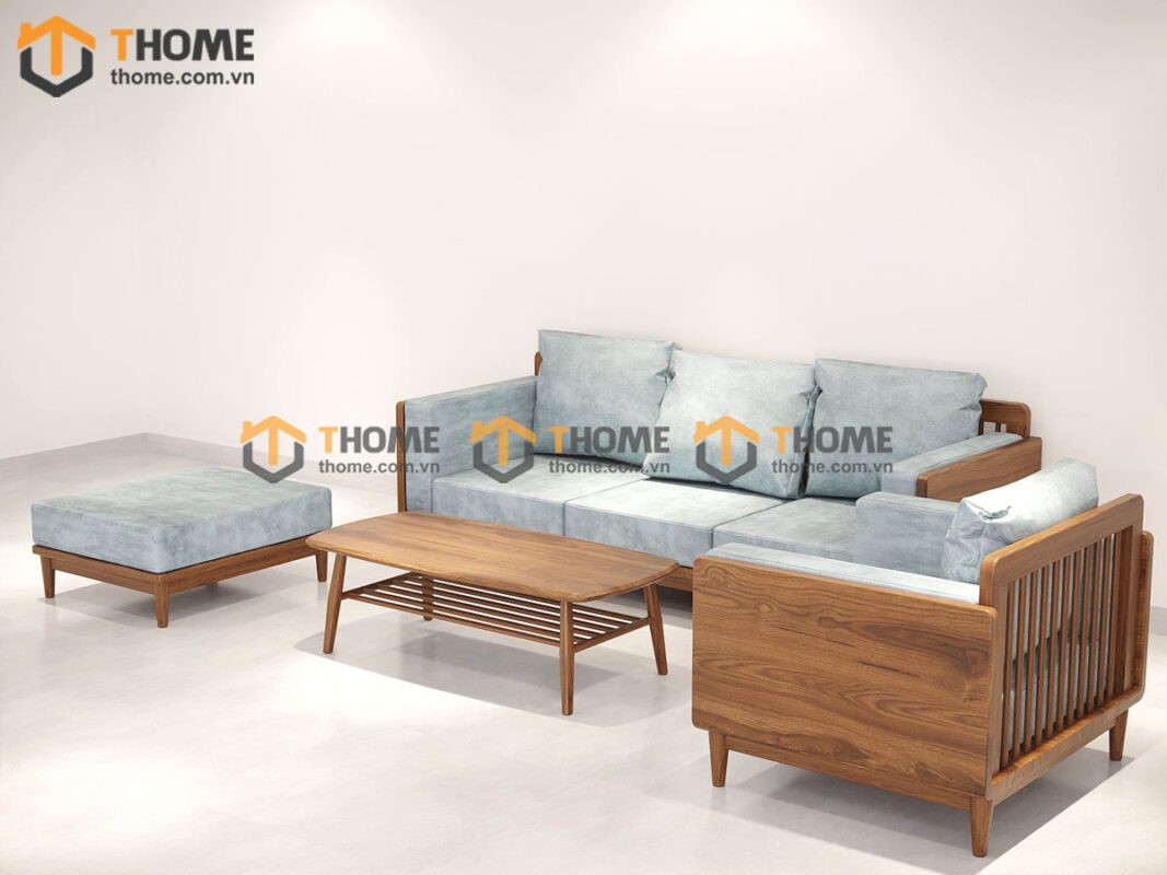 Sofa Kanta Gỗ Sồi Tự Nhiên Màu Óc Chó 2.4m SFT-21SN