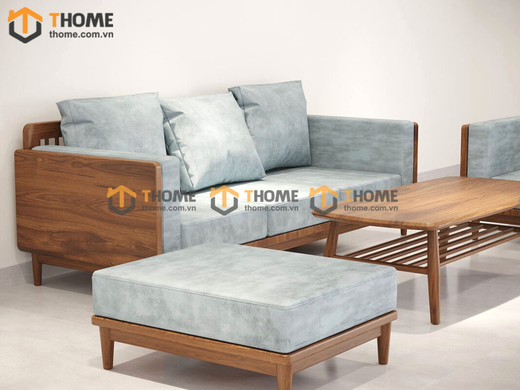 Sofa Kanta Gỗ Sồi Tự Nhiên Màu Óc Chó 2.4m SFT-21SN