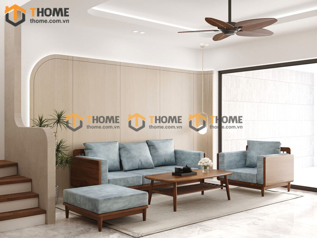 Sofa Kanta Gỗ Sồi Tự Nhiên Màu Óc Chó 2.4m SFT-21SN