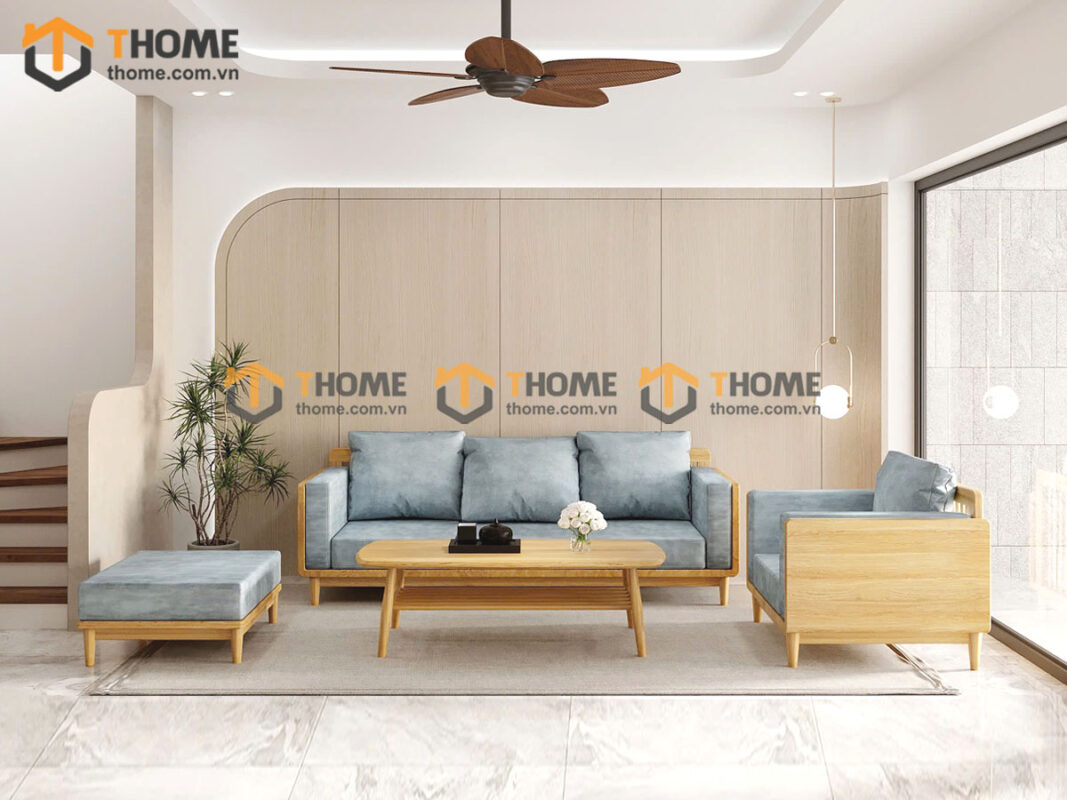 Sofa Kanta Gỗ Sồi Tự Nhiên Màu Tự Nhiên 2.4m SFT-20SN