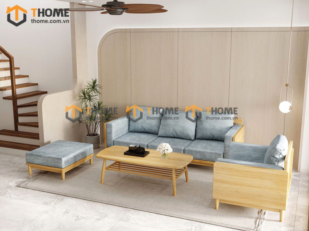 Sofa Kanta Gỗ Sồi Tự Nhiên Màu Tự Nhiên 2.4m SFT-20SN