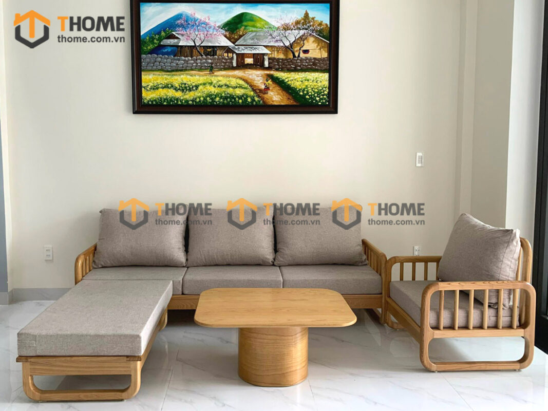 Sofa Góc Merci Gỗ Sồi Tự Nhiên Màu Tự Nhiên 2.3m SFT-07SN