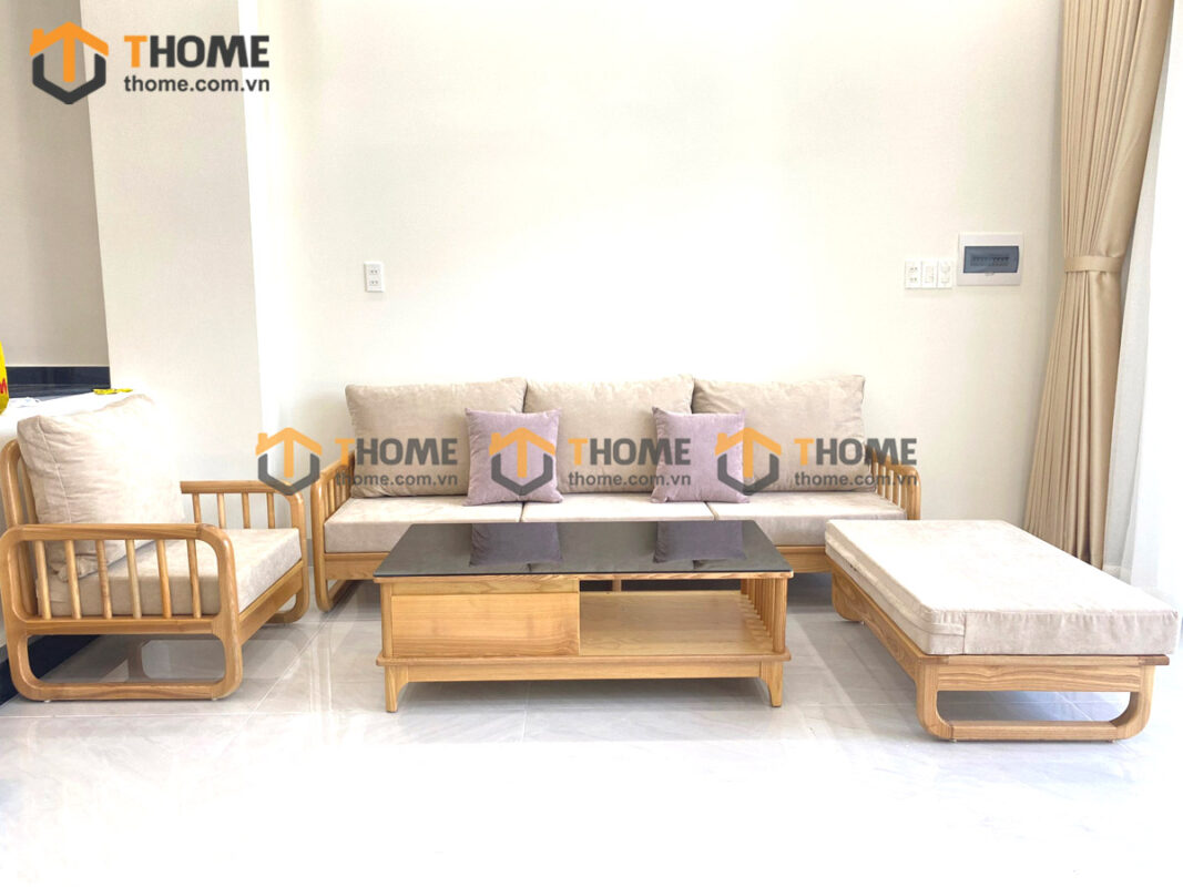 Sofa Góc Merci Gỗ Sồi Tự Nhiên Màu Tự Nhiên 2.3m SFT-07SN