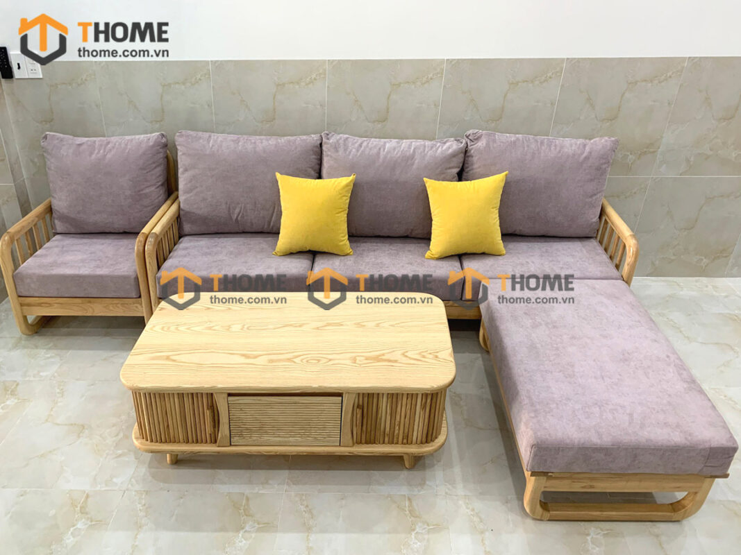Sofa Góc Merci Gỗ Sồi Tự Nhiên Màu Tự Nhiên 2.3m SFT-07SN