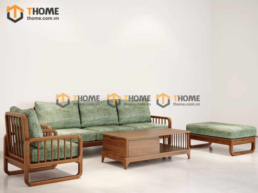 Bộ Sofa Merci Gỗ Sồi Tự Nhiên Màu Óc Chó 2.3m SFT-08SN