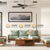 Bộ Sofa Merci Gỗ Sồi Tự Nhiên Màu Óc Chó 2.3m SFT-08SN