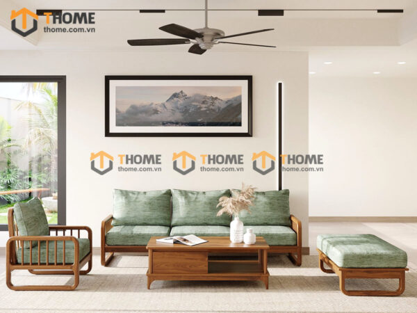 Bộ Sofa Merci Gỗ Sồi Tự Nhiên Màu Óc Chó 2.3m SFT-08SN