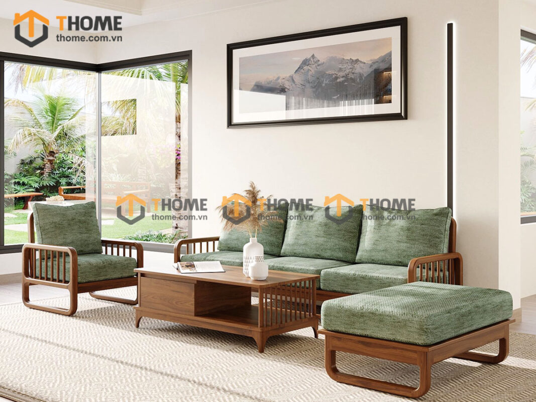 Bộ Sofa Merci Gỗ Sồi Tự Nhiên Màu Óc Chó 2.3m SFT-08SN
