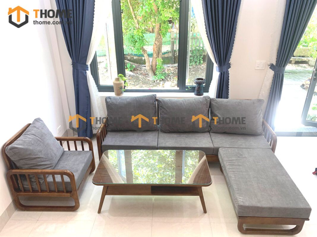 Bộ Sofa Merci Gỗ Sồi Tự Nhiên Màu Óc Chó 2.3m SFT-08SN