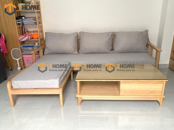 Sofa Góc Nova Gỗ Sồi Tự Nhiên Màu Tự Nhiên 2.4m SFT-13SN