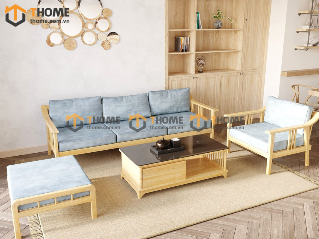 Sofa Góc Nova Gỗ Sồi Tự Nhiên Màu Tự Nhiên 2.4m SFT-13SN