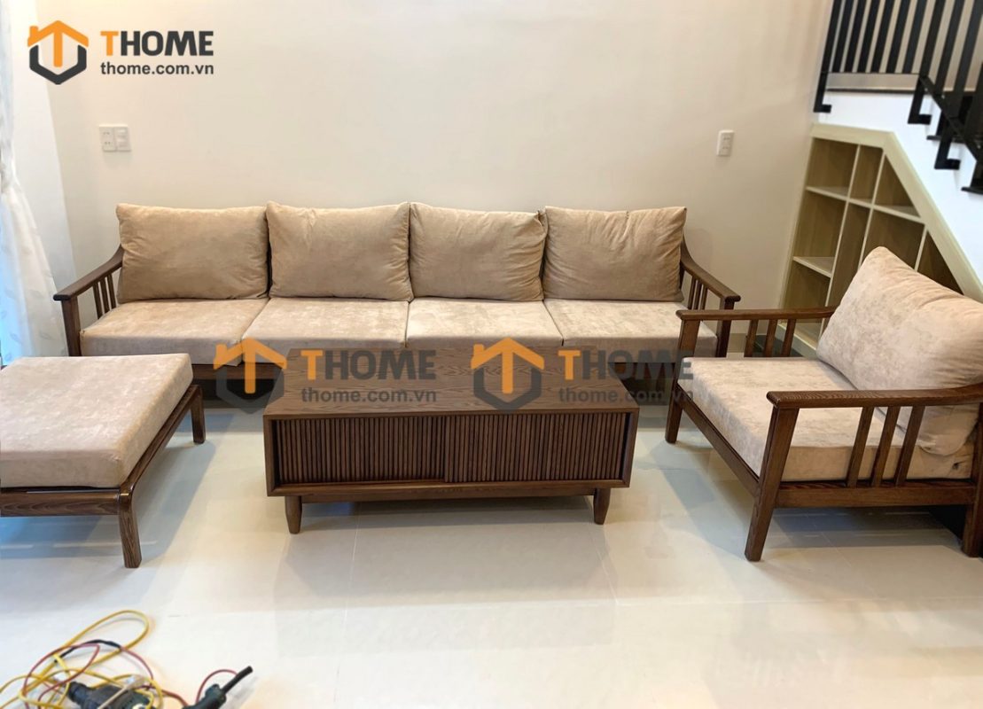 Sofa góc Nova màu óc chó 2.4m SFT-14SN