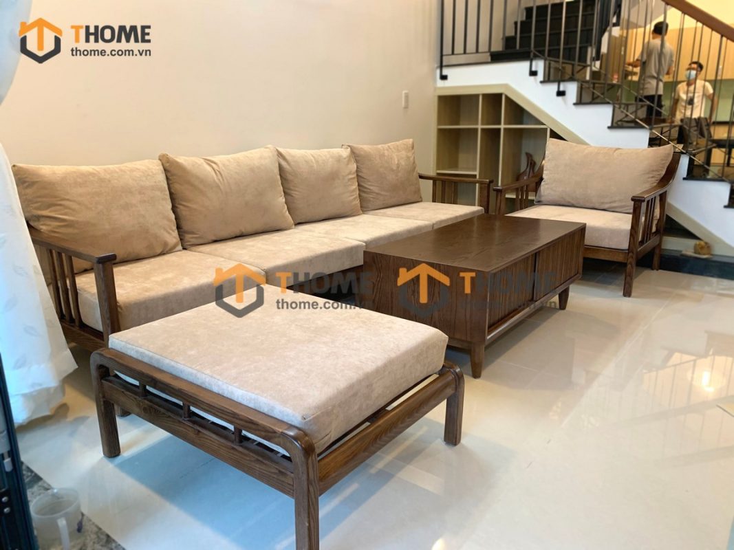 Sofa góc Nova màu óc chó 2.4m SFT-14SN