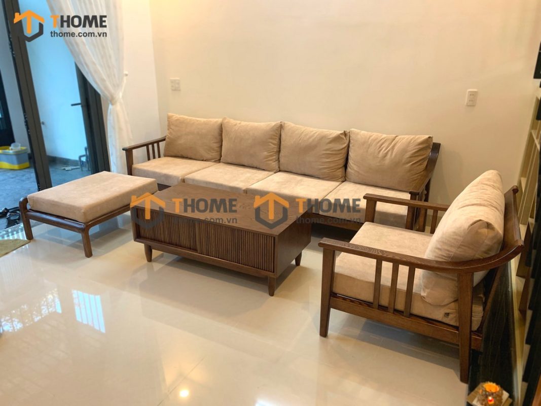Sofa góc Nova màu óc chó 2.4m SFT-14SN