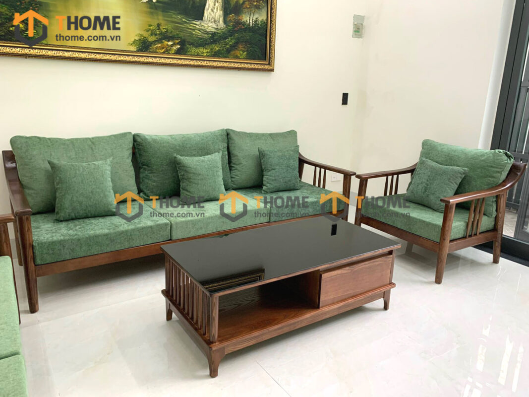 Sofa Góc Nova Gỗ Sồi Tự Nhiên Màu Óc Chó 2.4m SFT-14SN