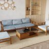 Sofa Góc Nova Gỗ Sồi Tự Nhiên Màu Óc Chó 2.4m SFT-14SN