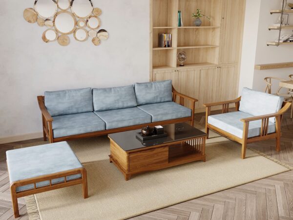 Sofa Góc Nova Gỗ Sồi Tự Nhiên Màu Óc Chó 2.4m SFT-14SN