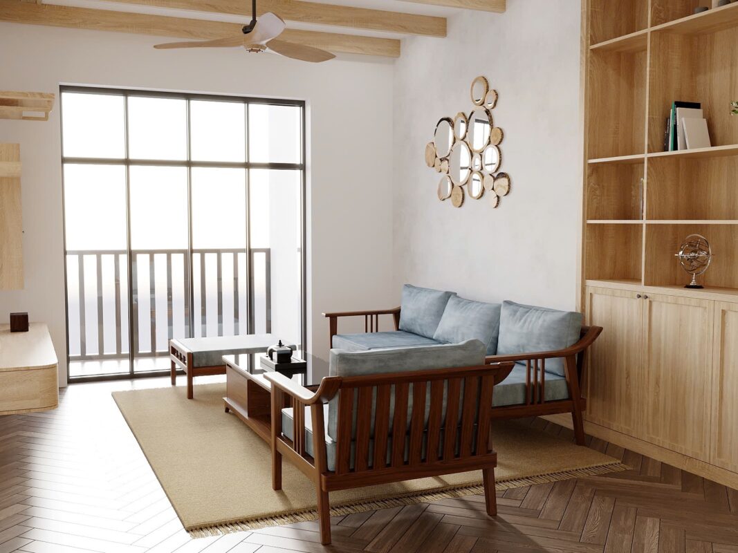 Sofa Góc Nova Gỗ Sồi Tự Nhiên Màu Óc Chó 2.4m SFT-14SN