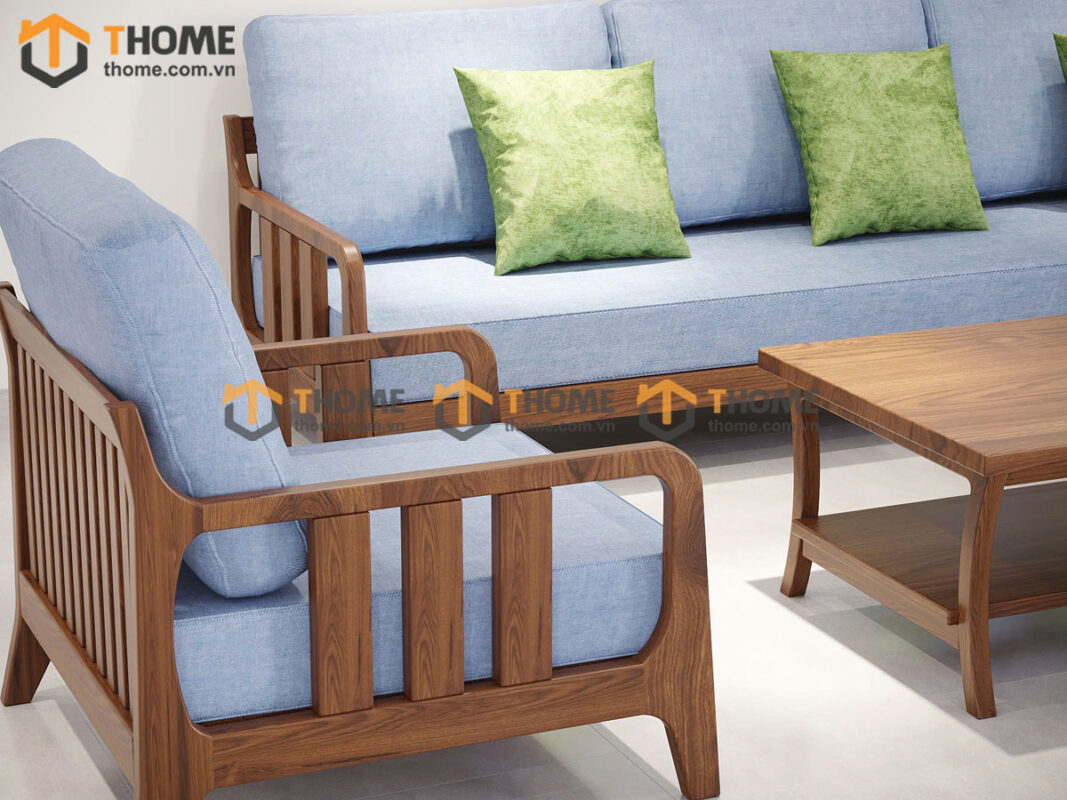 Sofa Omega Gỗ Sồi Tự Nhiên 6 Món Màu Óc Chó 2.0m SFT-23SN