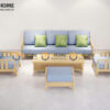 Sofa Omega Gỗ Sồi Tự Nhiên 6 Món Màu Óc Chó 2.0m SFT-23SN
