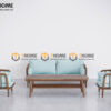 Sofa Polo Gỗ Sồi Tự Nhiên Màu Óc Chó 2.1m SFT-24SN