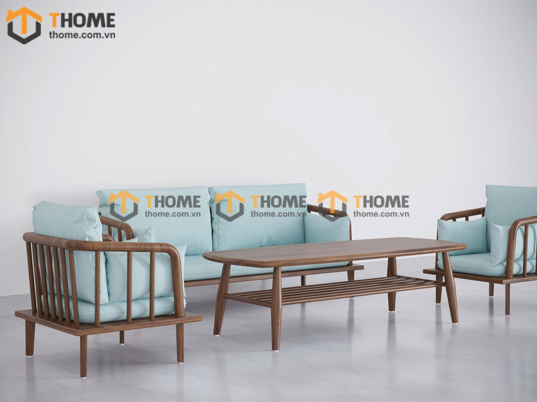 Sofa Polo Gỗ Sồi Tự Nhiên Màu Óc Chó 2.1m SFT-24SN