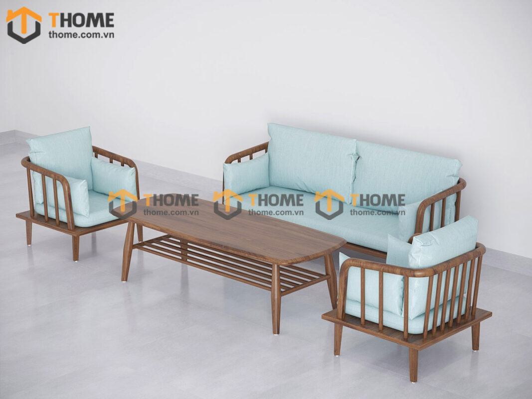Sofa Polo Gỗ Sồi Tự Nhiên Màu Óc Chó 2.1m SFT-24SN
