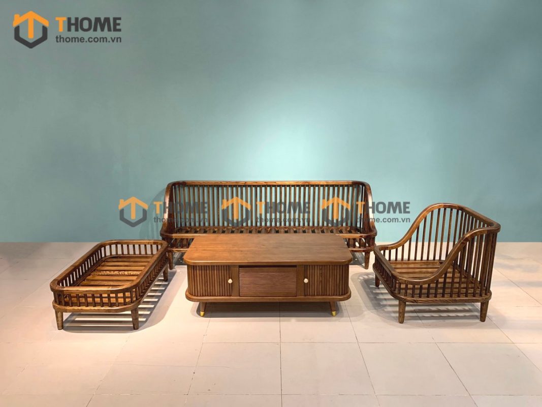 Bộ sofa Quây màu óc chó 2.0m SFT-02SN