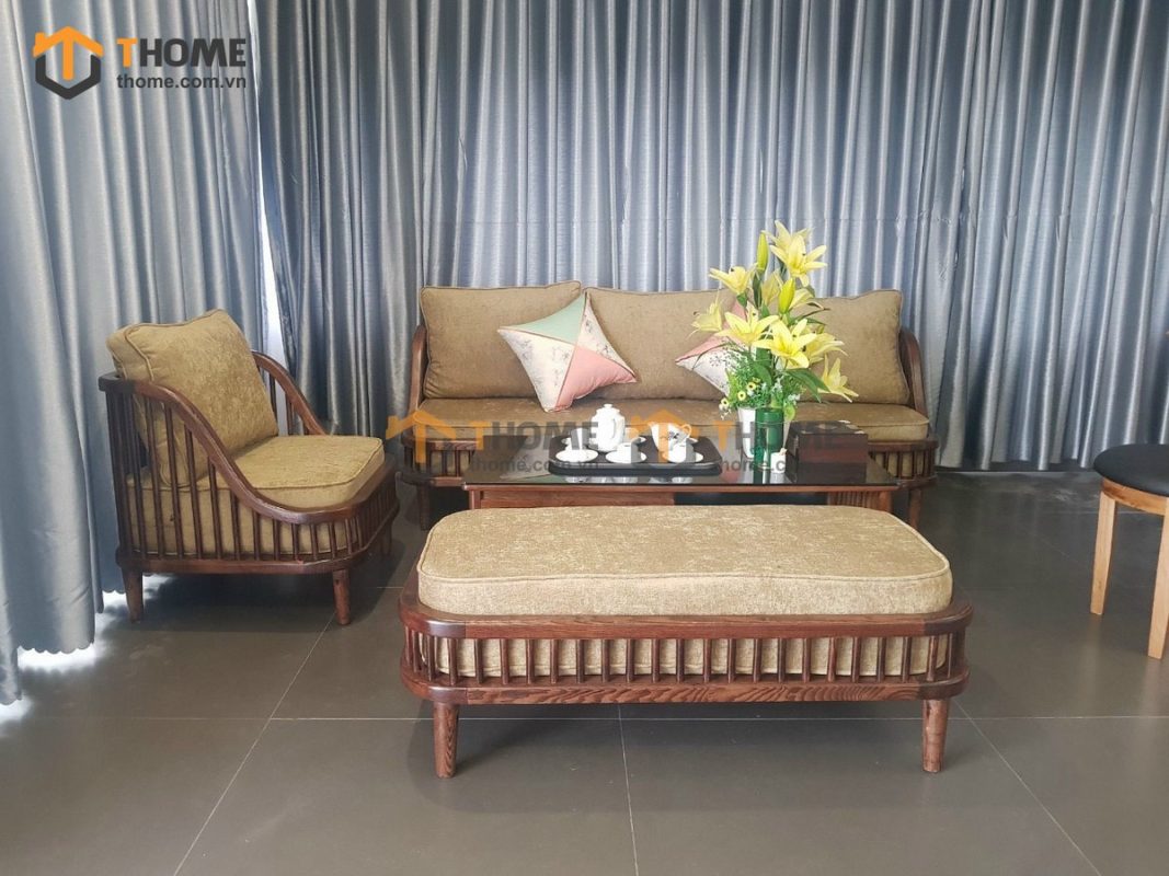 Bộ sofa Quây màu óc chó 2.0m SFT-02SN