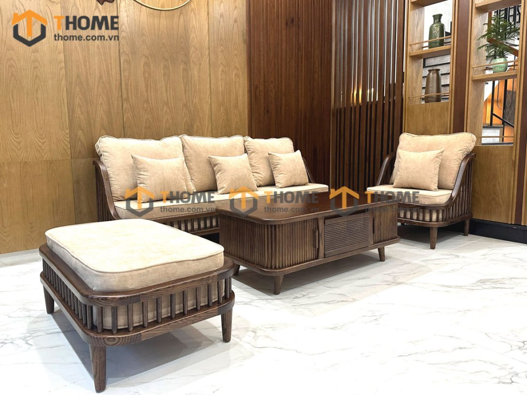 Bộ sofa Quây màu óc chó 2.0m SFT-02SN