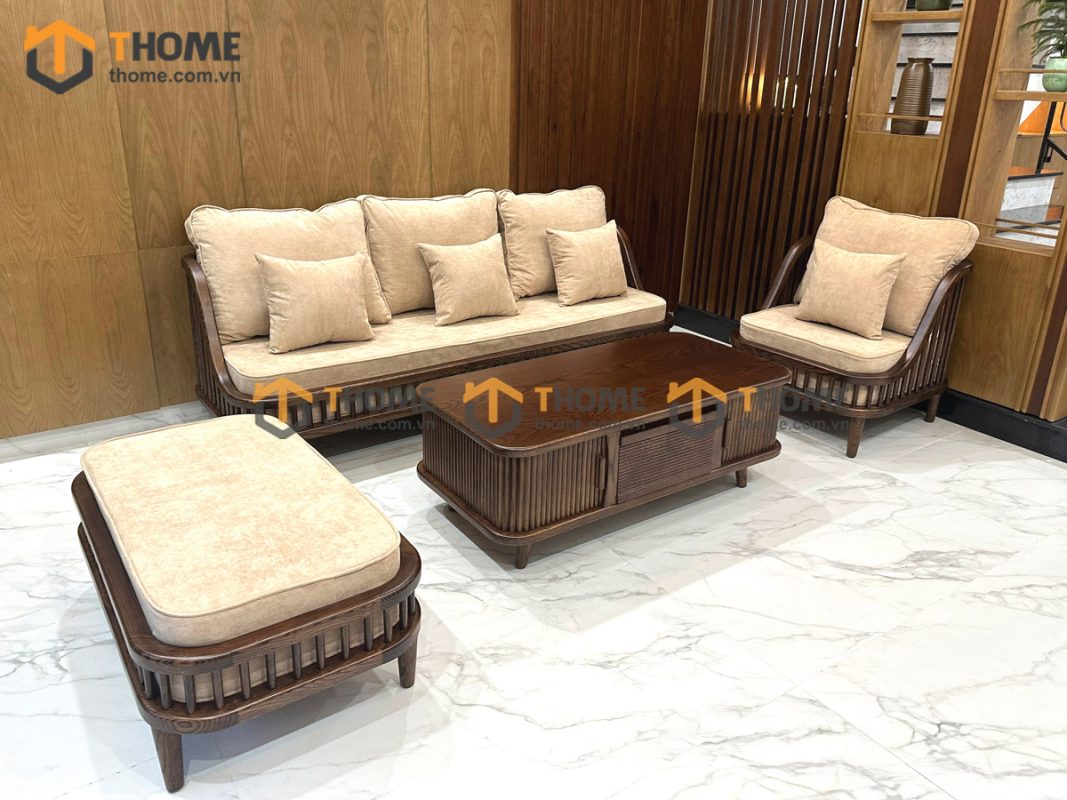 Bộ sofa Quây màu óc chó 2.0m SFT-02SN