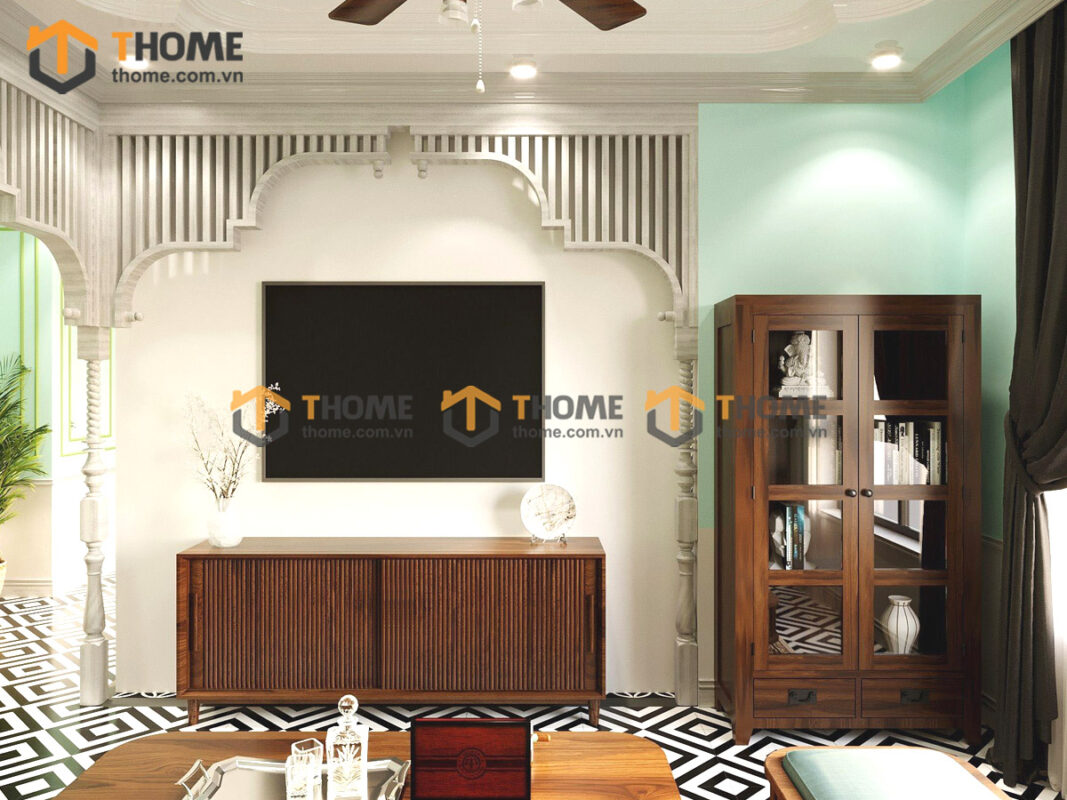 Sofa Quây Gỗ Sồi Tự Nhiên Cao Cấp Màu Óc Chó 2.0m SFT-02SN