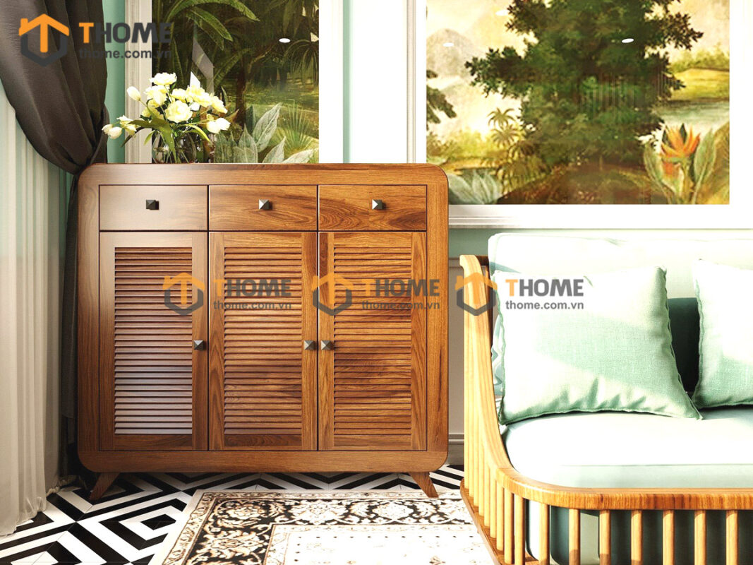 Sofa Quây Gỗ Sồi Tự Nhiên Cao Cấp Màu Óc Chó 2.0m SFT-02SN