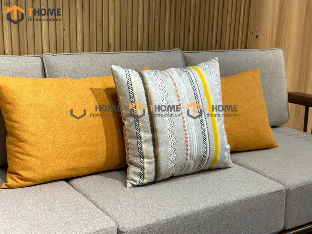 Sofa Queen Gỗ Sồi Tự Nhiên 4 Món Màu Óc Chó 2.15m SFT-27SN