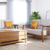 Sofa Queen Gỗ Sồi Tự Nhiên 4 Món Màu Óc Chó 2.15m SFT-27SN